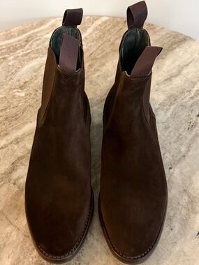 Drake’s Hancock Chelsea Boots Dark Brown Suede 8.5 UK/ 9.5 US Chocolate Danite